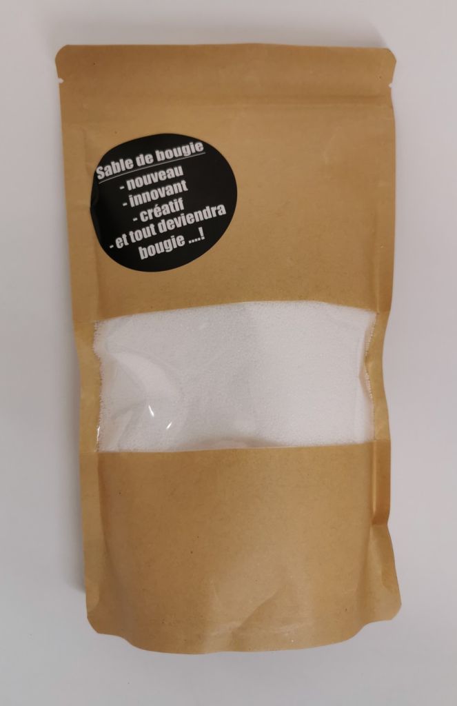 SACHET DE SABLE DE BOUGIE 500 GR COULEUR BLANC + 2 MECHES 500GRS - Photo N°4