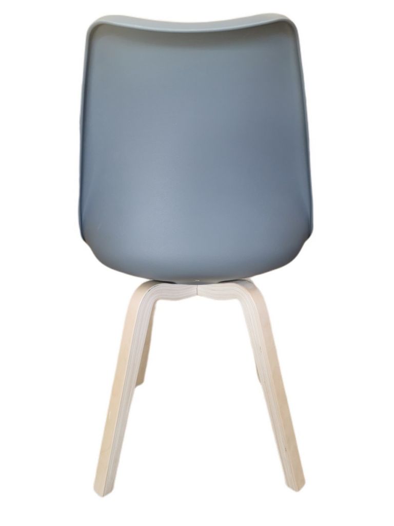 CHAISE EMY COQUILLE PVC ASSISE MATELASSEE 45 X 82 X 58 CM GRIS SOURIS - Photo N°4