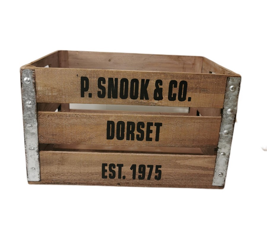 CAISSE A POMME EN BOIS ET ACIER 43.5 X 30.5 X 25.5 CM - Photo N°2