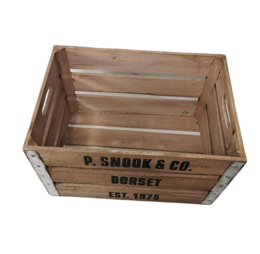 CAISSE A POMME EN BOIS ET ACIER 43.5 X 30.5 X 25.5 CM - Photo N°3