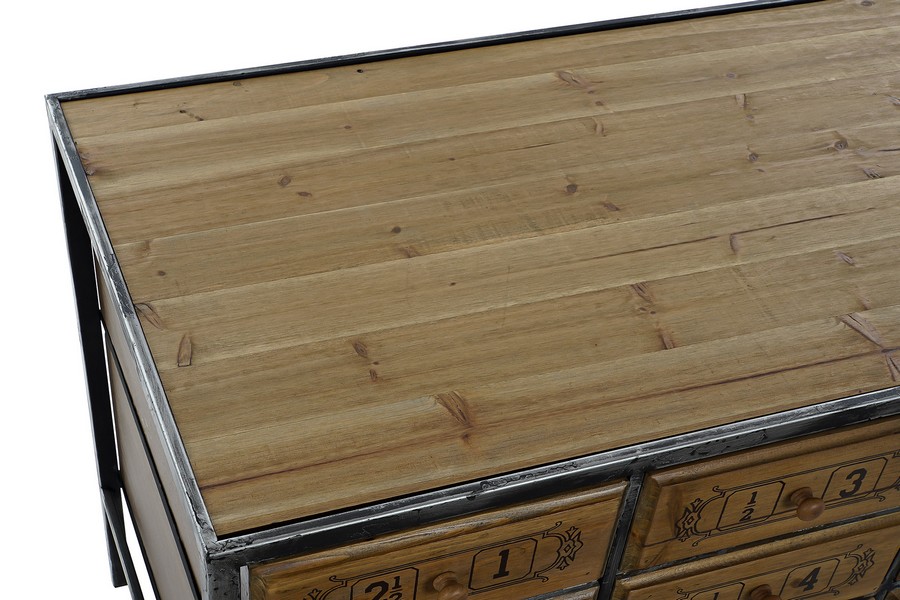 COMMODE METAL ET BOIS ESPRIT INDUSTRIEL 8 TIROIRS 110 X 52 X 64 CM - Photo N°3