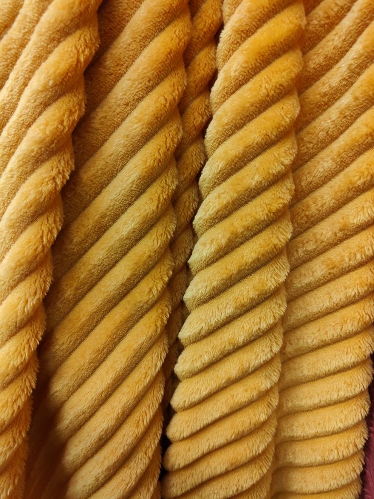 PLAID A COTES MOUTARDE 130 X 160 CM POLYESTER - Photo N°4