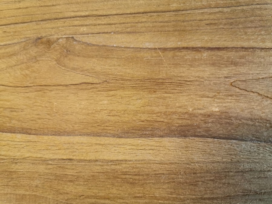 TABLE BASSE EN TECK NATUREL RECYCLE PIEDS METAL NOIR 50 X 50 X 47 CM - Photo N°4