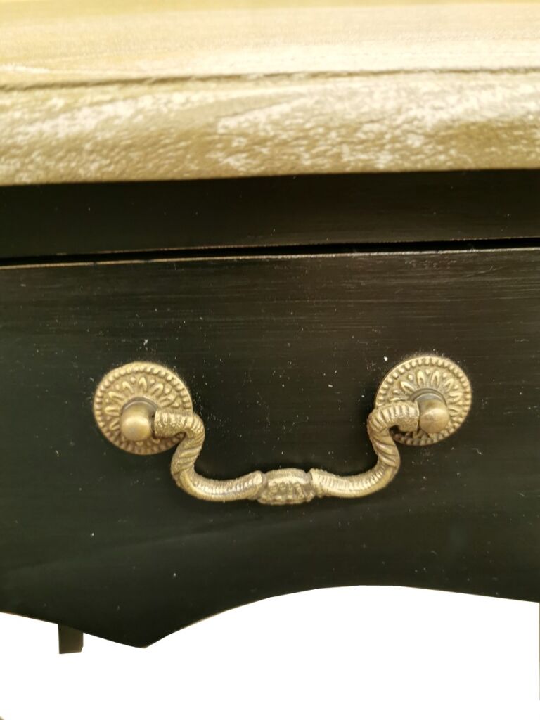 CONSOLE PAULINE NOIRE 1 TIROIR 120 X 40 X 75 CM DESSUS CHENE - Photo N°5