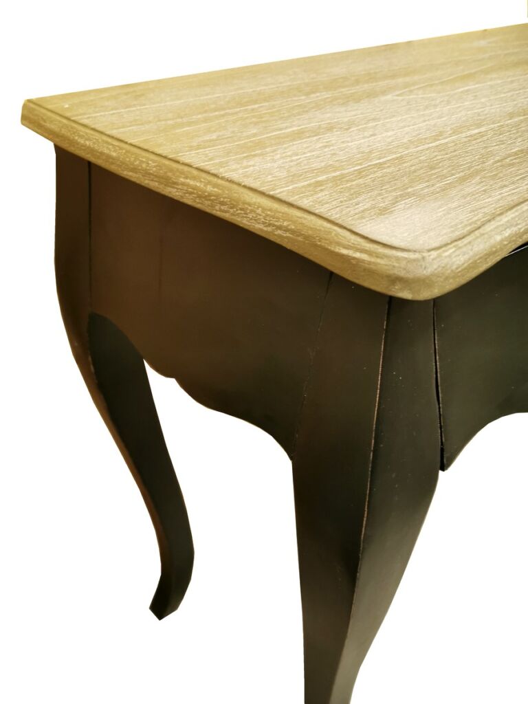 CONSOLE PAULINE NOIRE 1 TIROIR 120 X 40 X 75 CM DESSUS CHENE - Photo N°4
