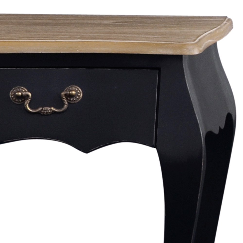 CONSOLE PAULINE NOIRE 1 TIROIR 120 X 40 X 75 CM DESSUS CHENE - Photo N°8