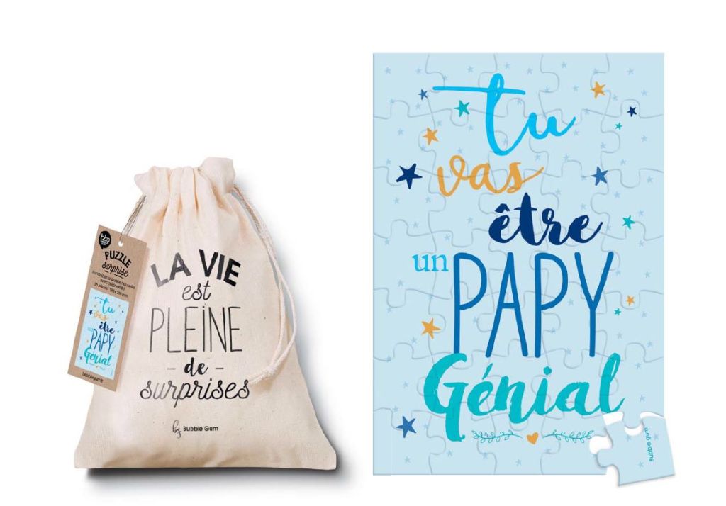 SAC PUZZLE MESSAGE Tu vas être un Papy génial - Photo N°2