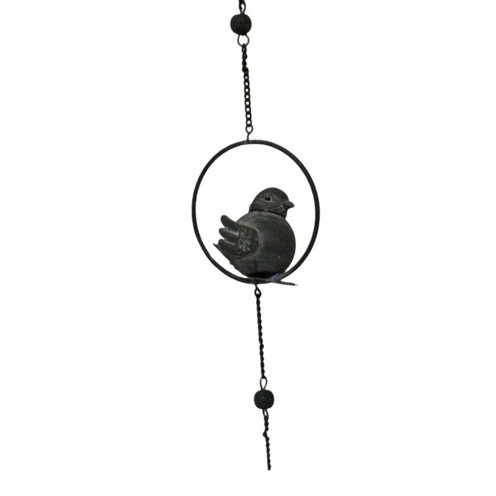 GUIRLANDE OISEAUX ET FLEURS EN METAL GRISE 6.5X115 CM - Photo N°4