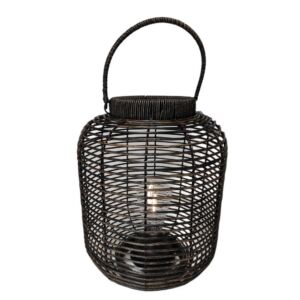 LANTERNE EN RESINE COULEUR MARRON AMPOULE LED 25 X 32 X 25 CM