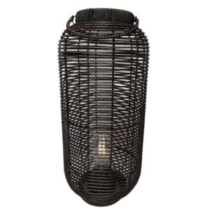 LANTERNE EN RESINE COULEUR MARRON AMPOULE LED 23 X 49 X 23 CM