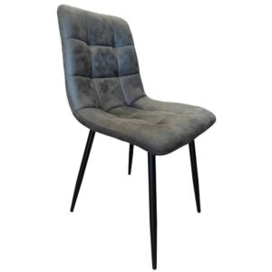 CHAISE RAFFAELLO PIED METAL NOIR 46 X 88 X 50 CM TISSU MICROFIBRE ANTHRACITE