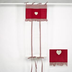 RIDEAU STORE 45 X 160 CM ROUGE VICHY COEUR