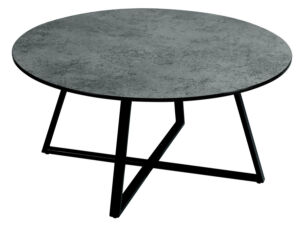 TABLE DE SALON RONDE VERRE TREMPE GRIS  85 X 85 X 40 CM