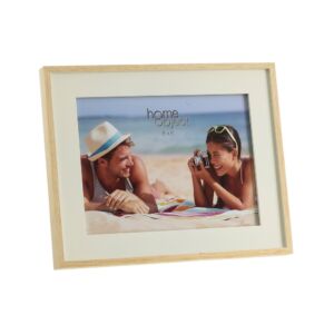 CADRE PHOTO 15 X 20 JAUNE PALE ET BOIS 26.2 X 21.2 X 2 CM