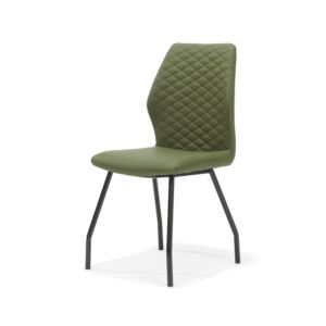 CHAISE RITZ PIED NOIR ET PU VERTE 46 X 54 X 92 CM