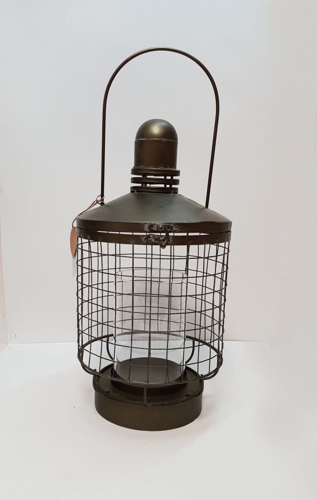 LANTERNE CYLINDRIQUE METAL ET VERRE 55 x 24 x 24  CM - Photo N°1