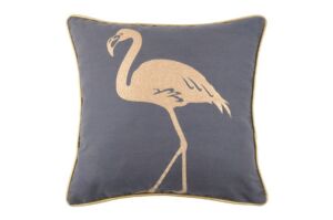 COUSSIN MEROE FLAMANT 45 X 45 CM ANTHRACITE ET DORE