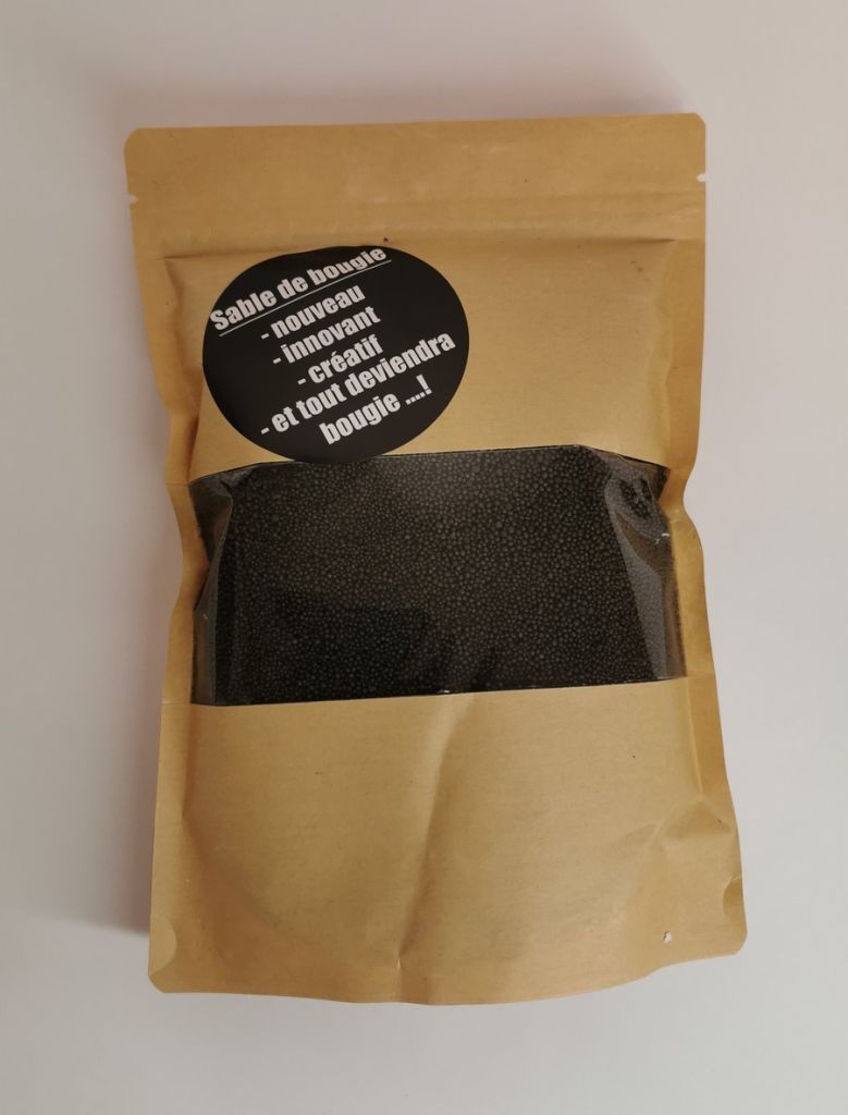SACHET DE SABLE DE BOUGIE COULEUR GRAPHITE + 2 MECHES 400GRS - Photo N°1