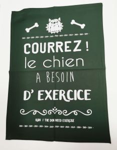 TORCHON HUMORISTIQUE 50 X 70 CM COULEUR EMERAUDE