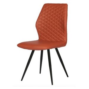 CHAISE RAZZ PIED NOIR ET PU BRIQUE 46 X 54 X 92 CM