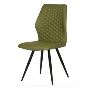 CHAISE RAZZ PIED NOIR ET PU VERT 46 X 54 X 92 CM