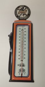 THERMOMETRE METAL GARAGE ORANGE DIM 16 X 48 CM