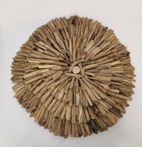 DECO RONDE EN BOIS FLOTTE 60 X 7 X 60 CM