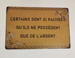 PLAQUE METAL 20X30 CM EXPRESSION CERTAINS SONT SI PAUVRES....