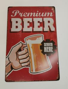PLAQUE MURALE METAL 20 X 30 CM PREMIUM BEER
