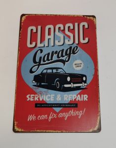 PLAQUE MURALE METAL 20 X 30 CM GARAGE MECANIQUE CLASSIC