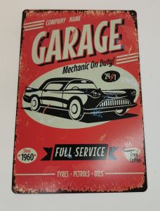PLAQUE MURALE METAL 20 X 30 CM GARAGE MECANIQUE