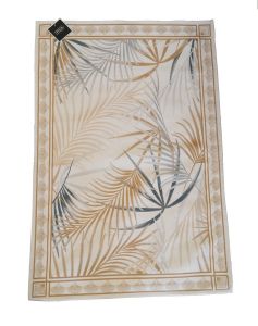 TAPIS GOLDEN 60 x 90 CM TISSU LIN ET VISCOSE DECOR FEUILLAGE