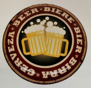 PLAQUE METAL BOMBE 35 CM TRADUCTION DE BIERE