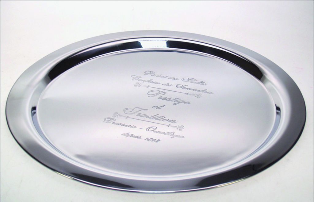 PLATEAU INOX ROND BISTROT DIAM 40 CM - Photo N°2