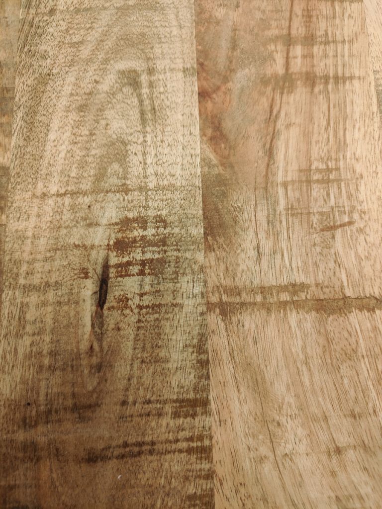 ETAGERE CONSOLE METAL NOIR ARRONDIE PLATEAU BOIS 80 X 35 X 82 CM - Photo N°4