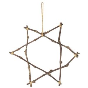 ETOILE EN BRANCHE DE BOIS ET FICELLE 40 X 40 CM