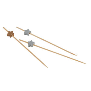 SET DE 20 PICS APERITIF DECOR ETOILE ARGENT ET DORE