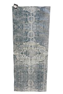 TAPIS MEDINA ANTHRACITE 60 X 150 CM TISSU LIN ET VISCOSE