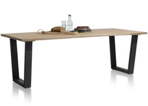 TABLE REPAS AVEC ALLONGE LIVINGSTON 200/250 X 100 X 77 CM EN CHENE
