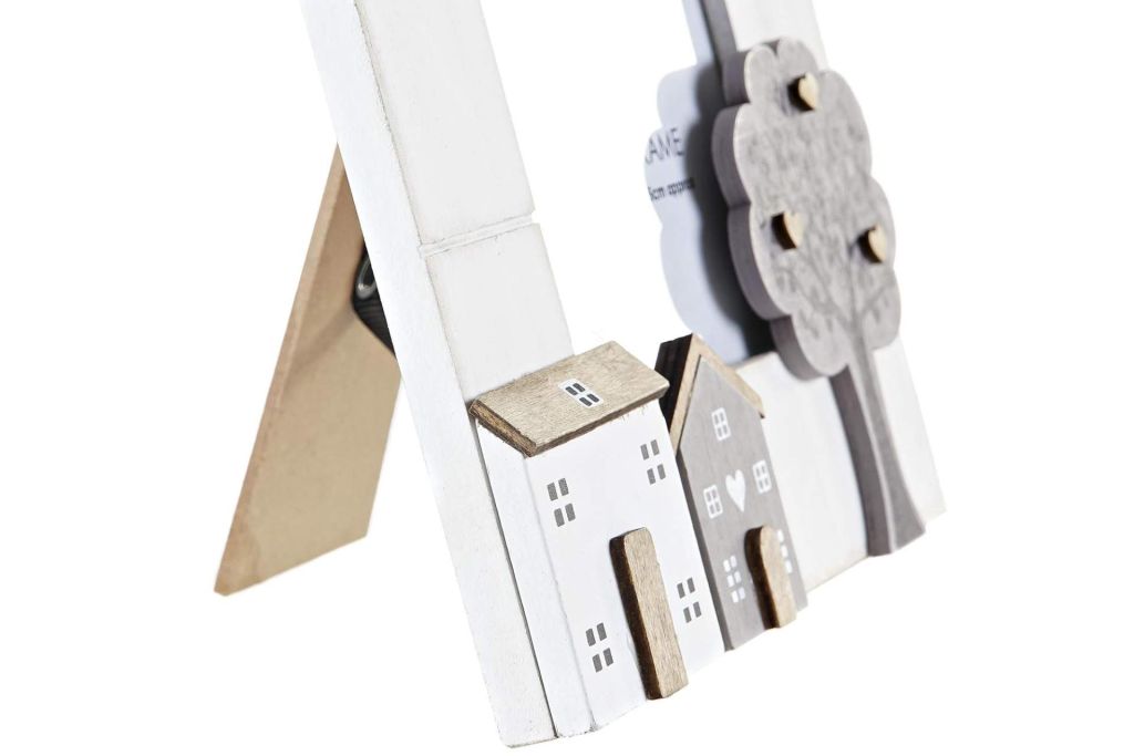 CADRE PHOTO BLANC DECOR ARBRE ET MAISONS EN RELIEF 17 X 22 X 1.5 CM - Photo N°3