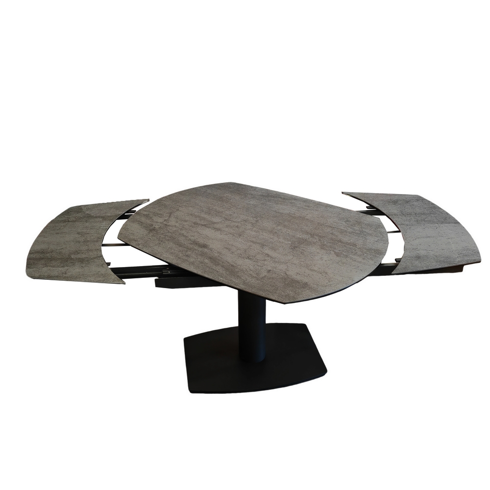 TABLE CERAMIQUE 120/180 X 90 X 75 CM 2 ALLONGES DE 30 CM CERAMIQUE GRISE - Photo N°6