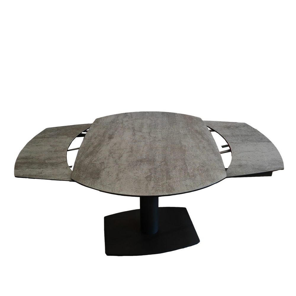 TABLE CERAMIQUE 120/180 X 90 X 75 CM 2 ALLONGES DE 30 CM CERAMIQUE GRISE - Photo N°5
