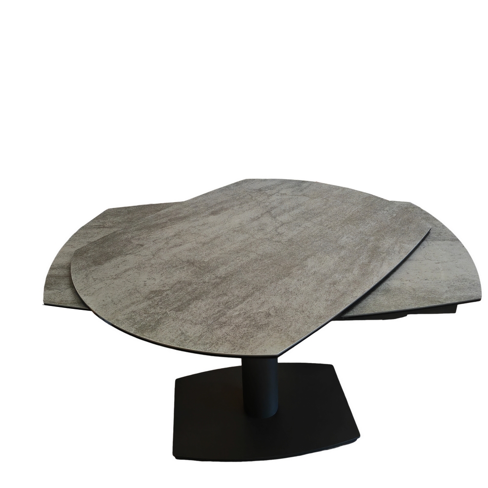 TABLE CERAMIQUE 120/180 X 90 X 75 CM 2 ALLONGES DE 30 CM CERAMIQUE GRISE - Photo N°4