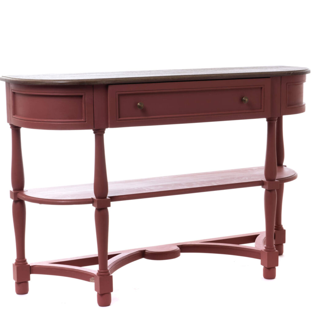 CONSOLE DRAPIER BOHEME 1 TIROIR COULEUR FRAMBOISE 120 X 35 X 80 CM - Photo N°5