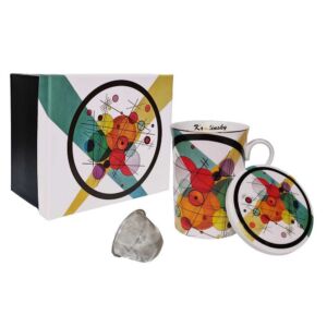 COFFRET MUG TISANIERE COLLECTION KANDINSKY CERCLES ENCERCLES 300ML