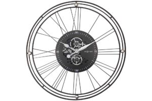 HORLOGE MURALE METAL ENGRENAGE TOURNANT NEXTIME 90.5 X 8 CM