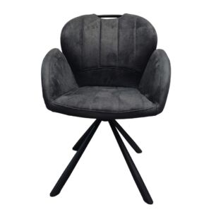 CHAISE SIRIUS ACCOUDOIRS PIED METAL NOIR ASSISE MICRO ANTHRAC  57 X 62 X 87 CM