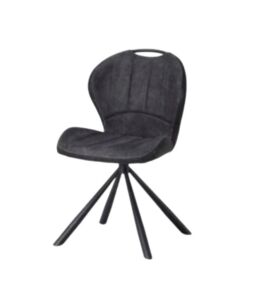 CHAISE SIRIUS PIED METAL NOIR ASSISE MICROFIBRE ANTHRACITE  52 X 62 X 87 CM