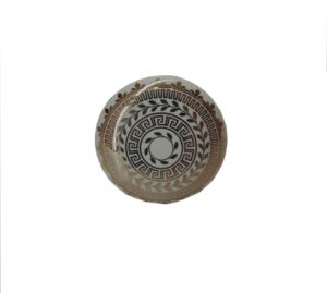 BOUTON DE PORTE CERAMIQUE BLANC DECOR DORURE 4 X 2.5 CM ET METAL