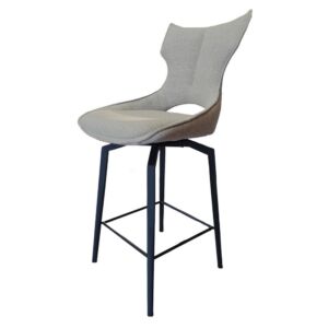 CHAISE HAUTE CAMILLE  PIEDS TUBULAIRE METAL NOIR TISSU BEIGE 102 X 46 X 62 CM